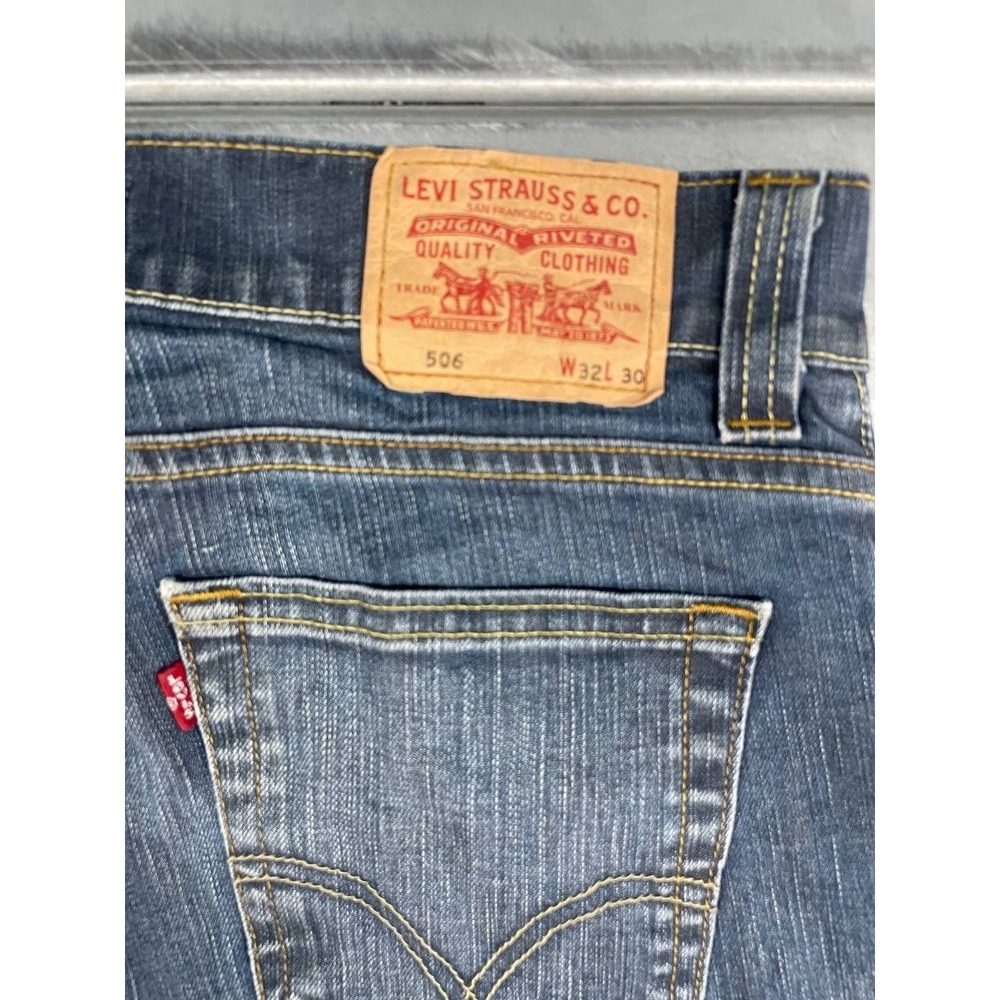 Levis 506 Standard Jeans Mens 32x30 Blue Denim Straight VTG Y2k‎ - Picture 12 of 16